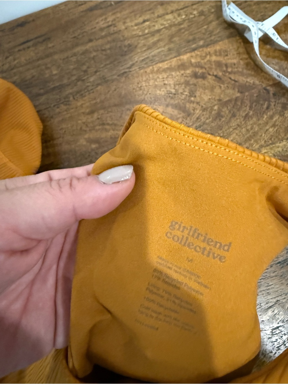Girlfriend Collective High-Waist Yellow Active Set Leggings and Top - Picture 5 of 9
